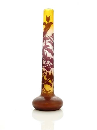 Large Cameo Glass Floral Vase