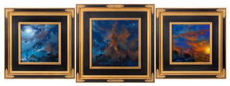 Sample artwork by Dale TerBush (Born 1948), known for romanticized, dramatic mountain landscape painting - View similar artists and auction records