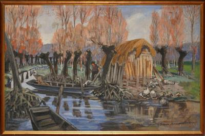 Watercourse with a goose keeper