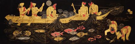 Fishing under the Moonlight by Nguyen Khang - Auction record, sale price, and art valuation. Compare with similar artists and explore comparable artworks.