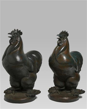 Pair of Roosters 1932