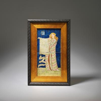 Rare 'Philomelæ', from the 'Legend of the Goode Wimmen' Series Figural Tile Panel