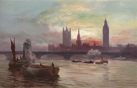 Westminster bridge at sunset
