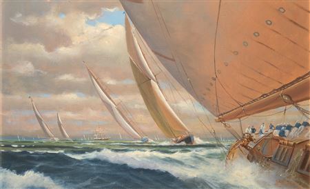 Yachts racing off Cowes