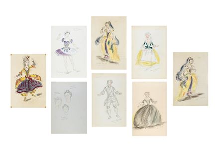 Seven costume designs for opera and ballet, to include examples for The Sleeping Beauty, 1946 and The Marriage of Figaro, 1955