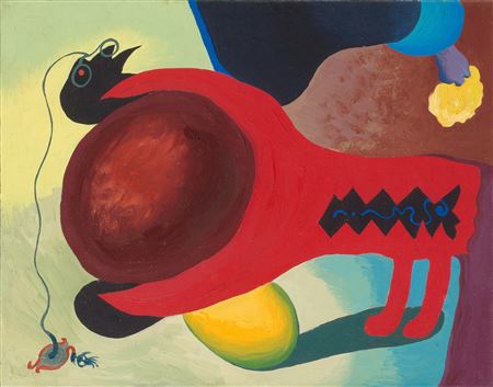 Sample artwork by Reuben Mednikoff (1906 - 1975), known for surrealist art, symbolism, collaborative art - View similar artists and auction records