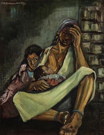 Mabrouka (She who is Blessed) by Inji Efflatoun - Auction record, sale price, and art valuation. Compare with similar artists and explore comparable artworks.