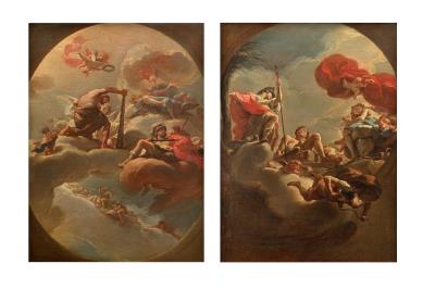 Hercules at the Crossroads between Virtue and Vice; and The Apotheosis of Hercules by Ubaldo Gandolfi - Auction record, sale price, and art valuation. Compare with similar artists and explore comparable artworks.