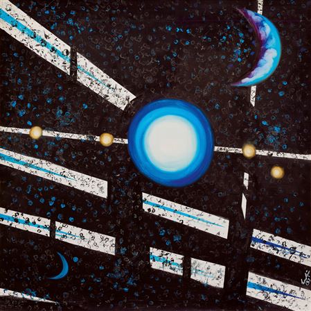 "Lotta nello spazio: Pianeta Vergine, Mercurio e quattro satelliti Galileiani" (Fight in space: Planet Virgo, Mercury and Four Galilean Satellites)