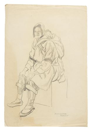 A Yunnanese peasant lady carrying an infant