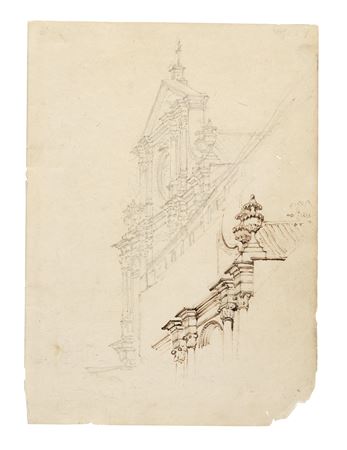 Studies of the Façade of S. Domingo, Macau, 1838
