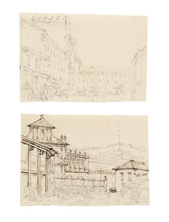 Two Views of S. Domingos, Macau, 1838