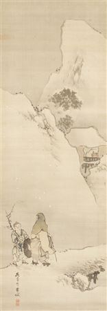 Two Figures in a Snowy Landscape