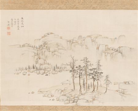 Spring Forest and Distant Peaks