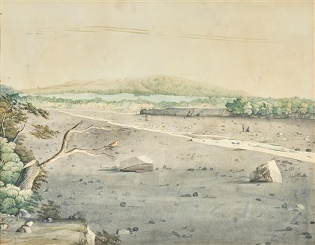 View of the Morne Soufrière - St. Vincent, taken near the mouth of the river Rabaca