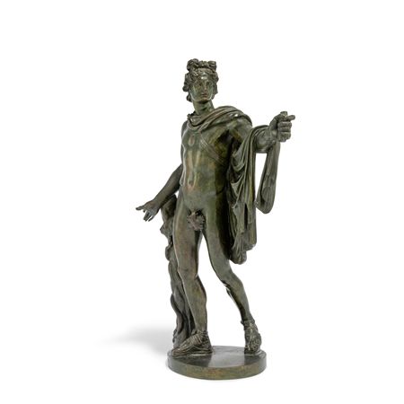 A patinated bronze figure of the Apollo Belvedere