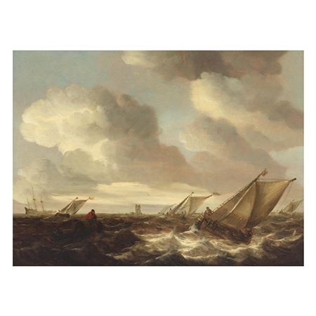 Sailing boats in choppy seas