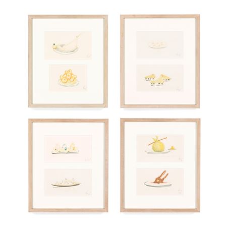 Group of eight drawings for the Menu from II Corso del Coltello, 1985