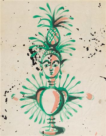 Face Vase with Pineapple Headdress