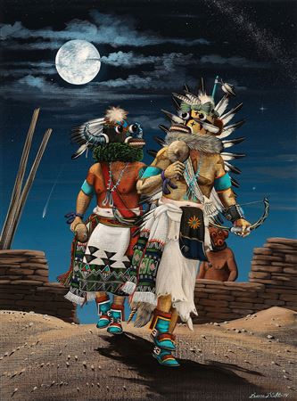 "A'Hote Kachina and Ho'o'te Leaving the Kiva," 1994