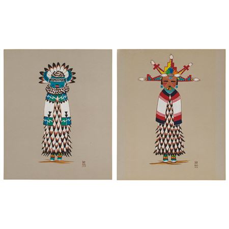Two katsina paintings