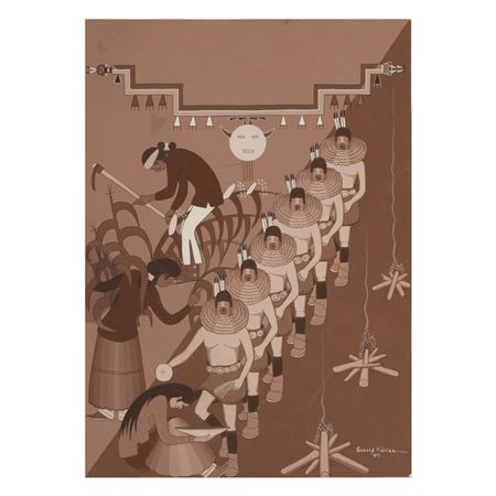 Untitled (Navajo Harvest Ceremony with processing Yei Be Chai), 1943