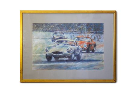 Jaguar E Type v Ferrari at Goodwood