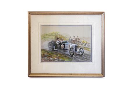 A vintage racing scene