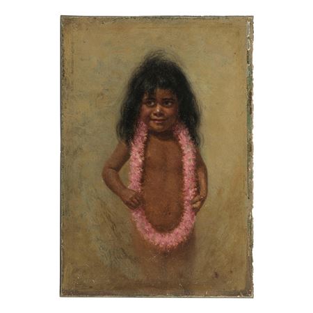Child Half Length, Pink Carnation Lei