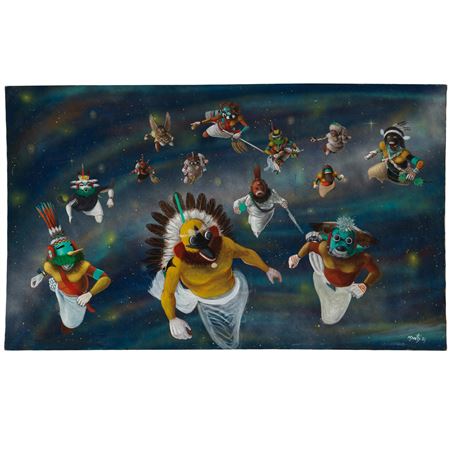 "Kachinas are Coming", 1987 by Neil David - Auction record, sale price, and art valuation. Compare with similar artists and explore comparable artworks.