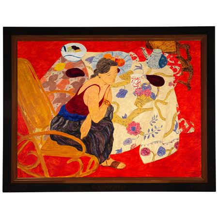 Woman in a rocking chair