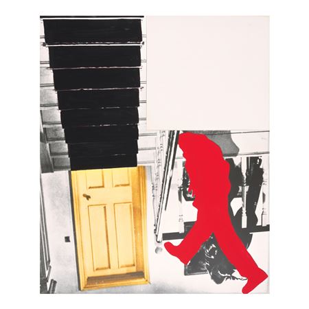 Red Figure (Striding) and Door and Stairs, 1988
