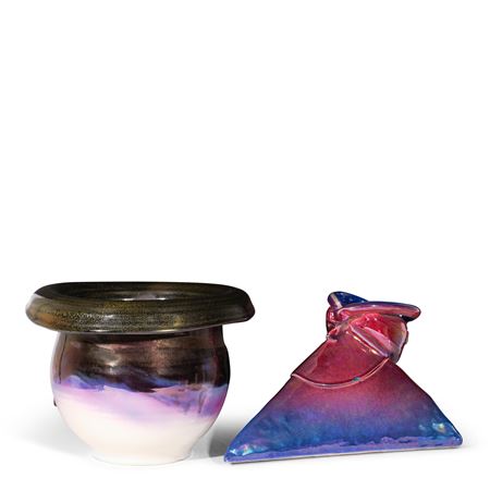 Jardiniere and Lidded Vessel