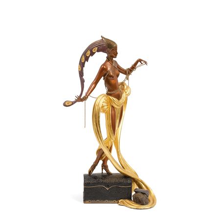 A COLD PAINTED AND PATINATED BRONZE FIGURE: PLEASURE OF THE COURTESAN