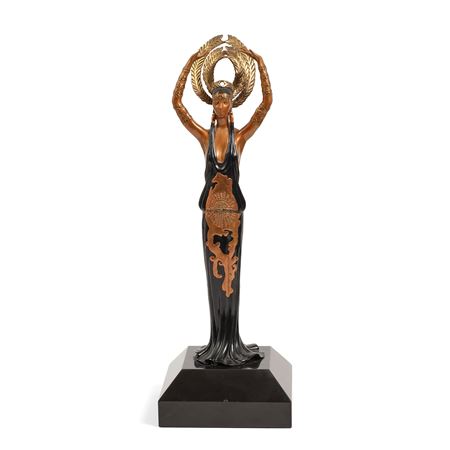 A COLD PAINTED AND PATINATED BRONZE FIGURE: TRIUMPH