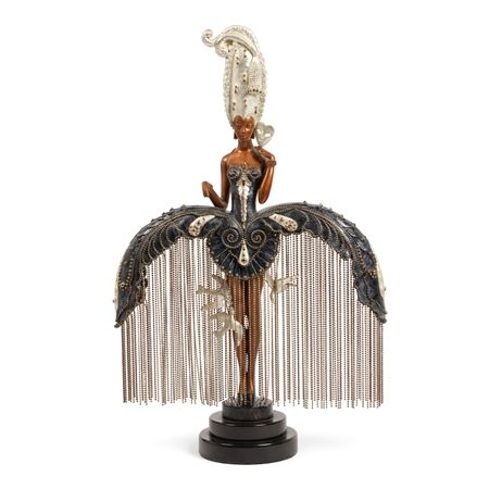 A COLD PAINTED AND PATINATED BRONZE FIGURE: HER SECRET ADMIRIERS
