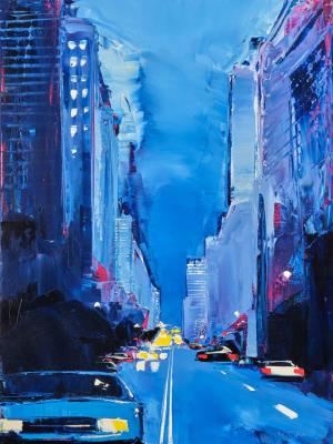 Blue car, 8th avenue