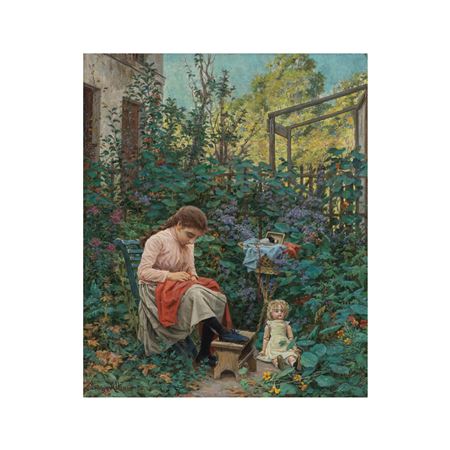 Jeune fille à son ouvrage