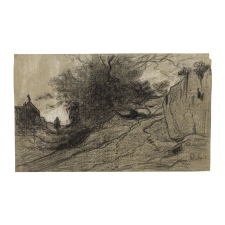 Paysage boisé animé