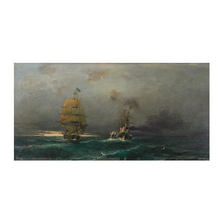 Deux navires en haute mer