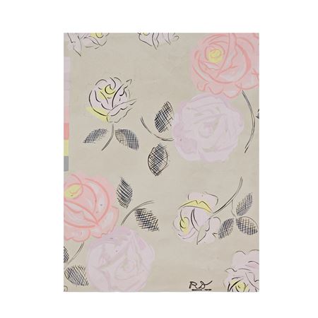 Projet de tissus, Roses sur fond gris