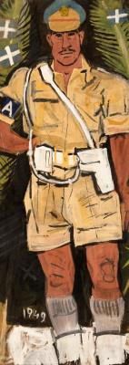 Military Policeman with Palm Leaves and Flags by Yiannis Tsarouchis - Auction record, sale price, and art valuation. Compare with similar artists and explore comparable artworks.
