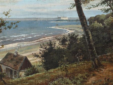 View from Aalsgaarde, in the background Kronborg castle..