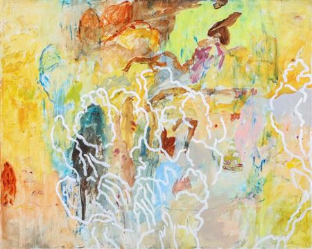 Sample artwork by Hans Sieverding (1937 - 2019), known for paintings with overlay, juxtapositions, multi levels - View similar artists and auction records