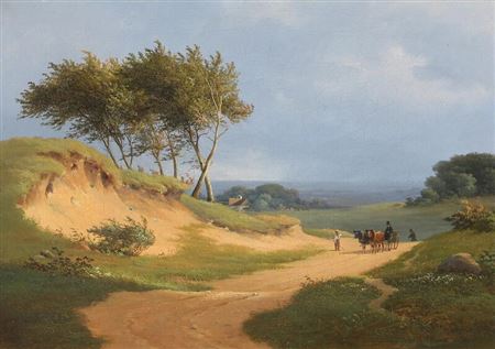 Landscape with ox-drawn carriage