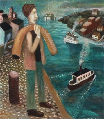 Figure at the harbour.