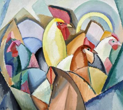 Rooster and hens