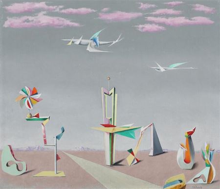 Surreal landscape by Enrique Ochoa - Auction record, sale price, and art valuation. Compare with similar artists and explore comparable artworks.