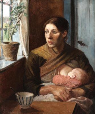 A smallholder's wife breastfeeding her child