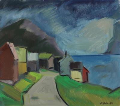 Landscape from Elduvík, The Faroe Islands by Eyvindur Mohr - Auction record, sale price, and art valuation. Compare with similar artists and explore comparable artworks.